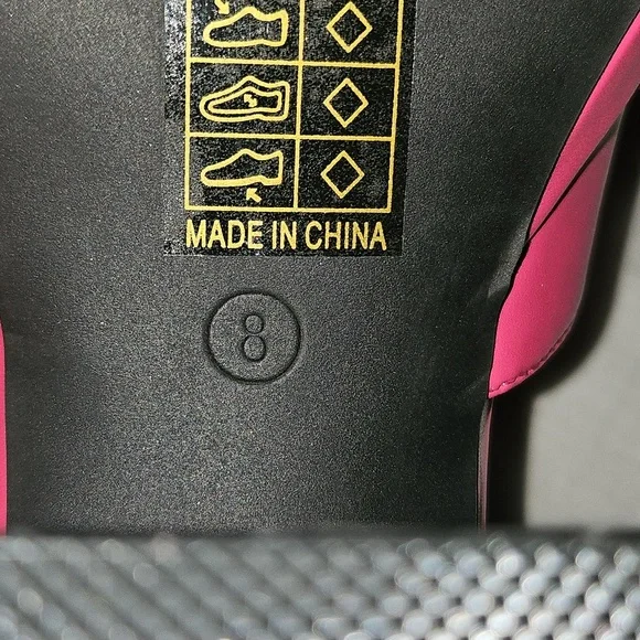 🟢 Pink Square Toe Chunky Heels Maryjanes Size 8 - Picture 9 of 9